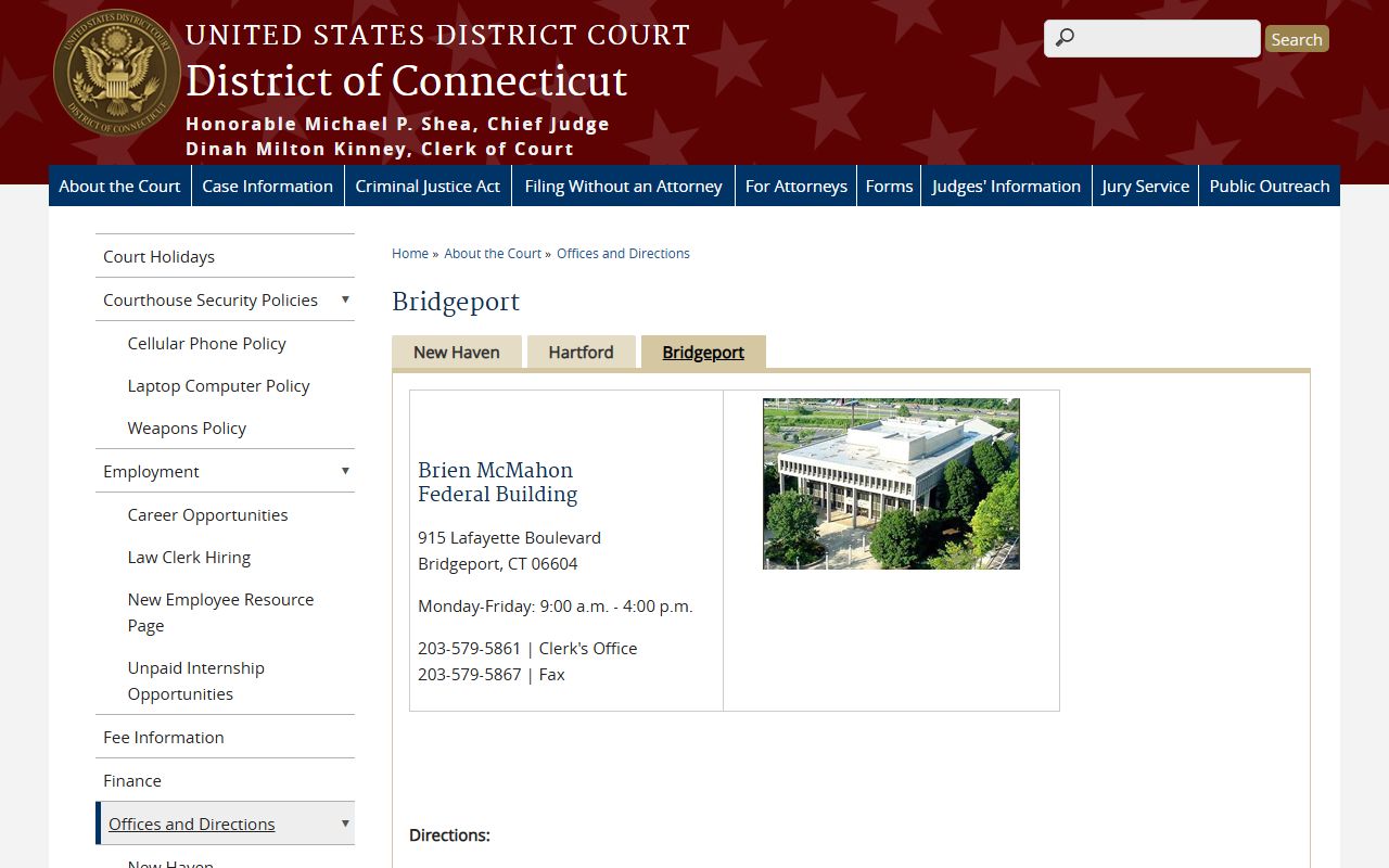 Brien McMahon Federal Building Bridgeport federal release record source