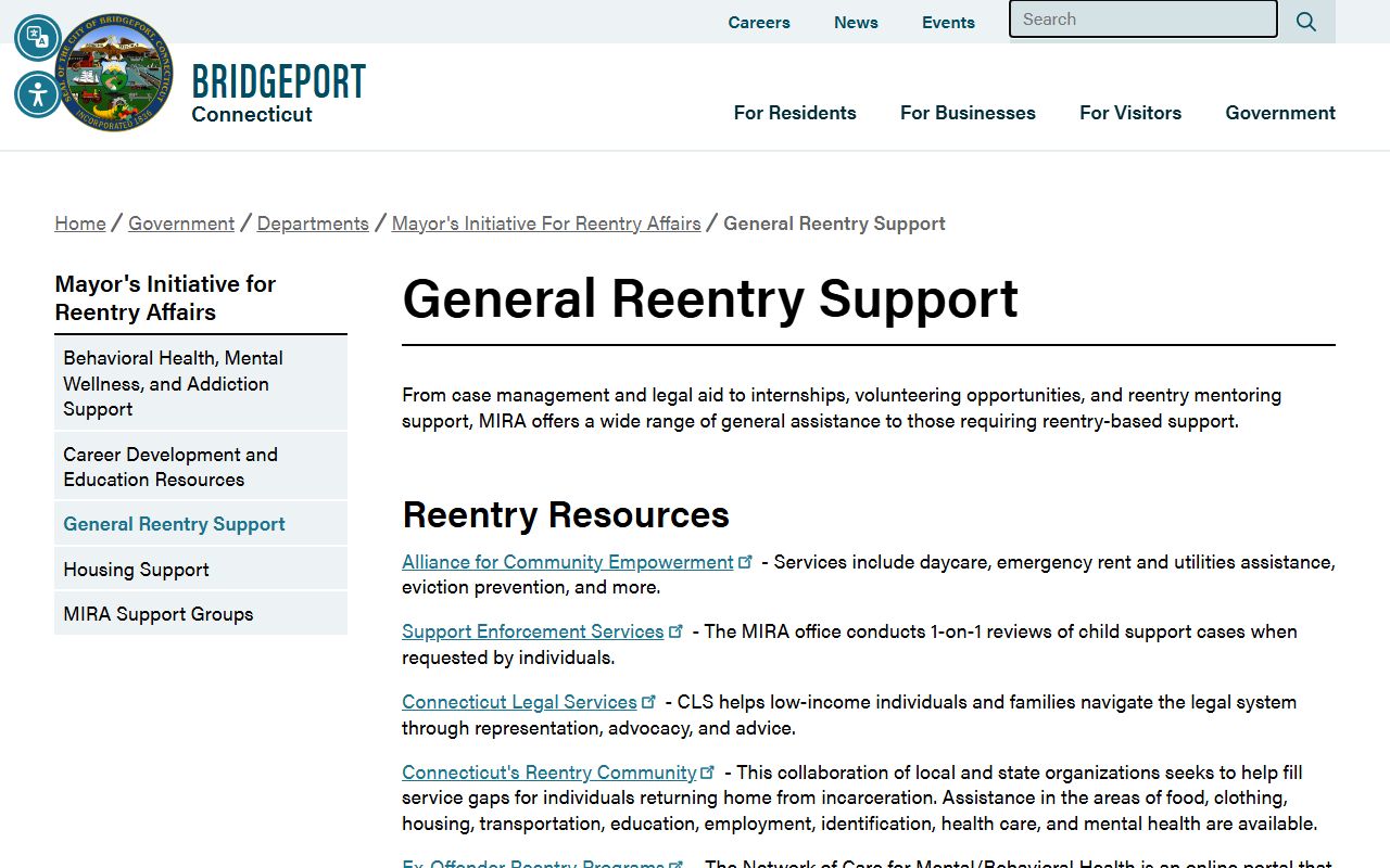Bridgeport post-release supervision and MIRA reentry support
